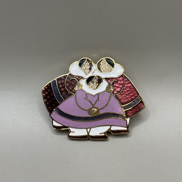 Artique LTD Barbara Lavallee Alaskan Cloisonne Brooch Pin ~ Three Native Women - Picture 1 of 5